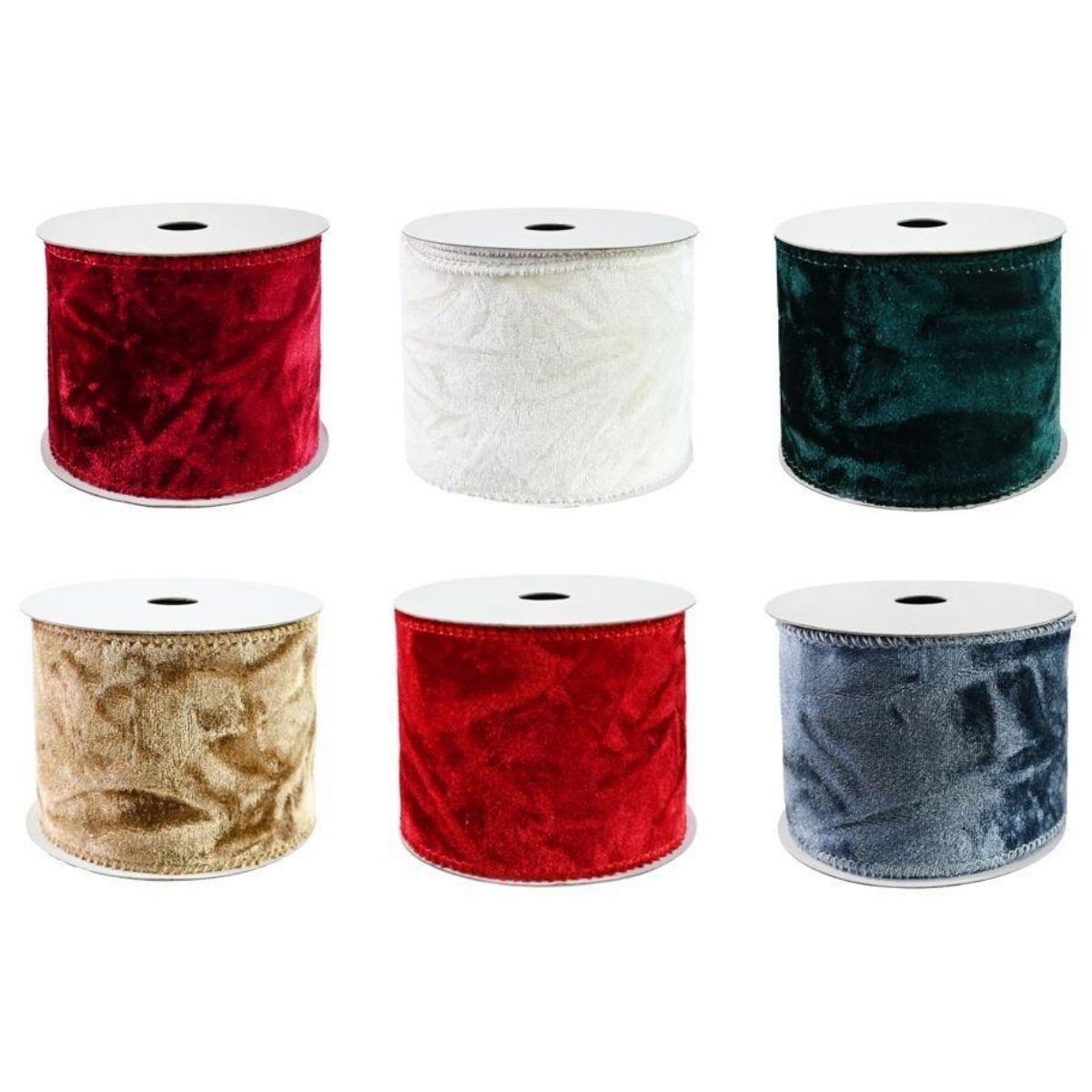 Christmas Ribbon Crushed Velvet 63mm X 2.7m Assorted Christmas decoration