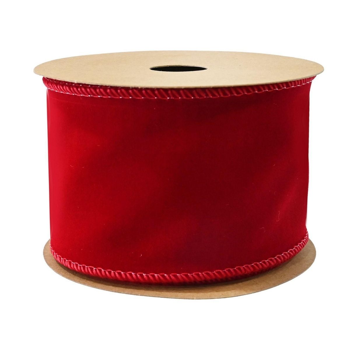 Christmas Ribbon Flocked Burgundy 63mm X 5m Christmas decoration