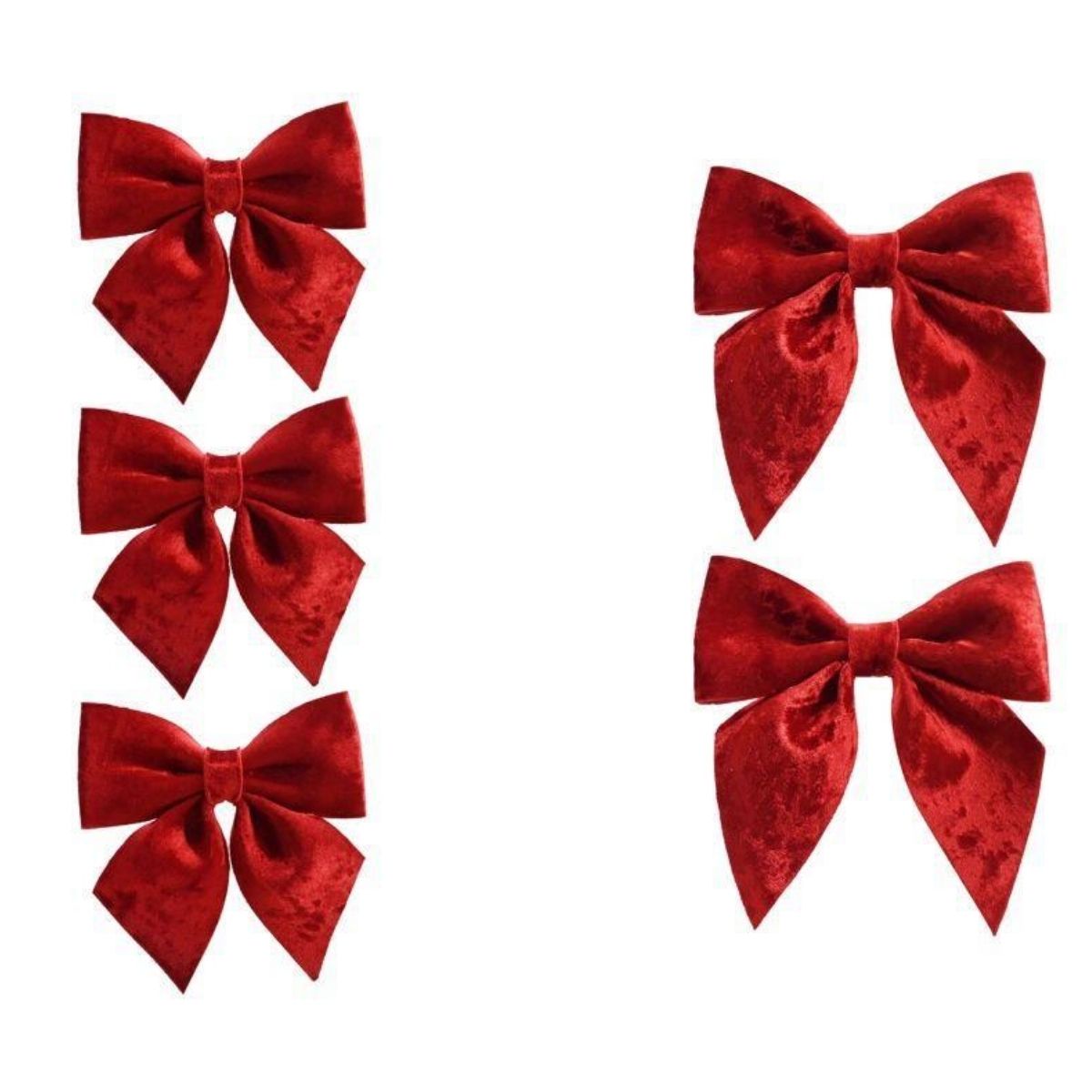 Christmas Velvet Gift Bow 2pk 18cm / 3pk 15cm Assorted - affordable Christmas decoration NZ