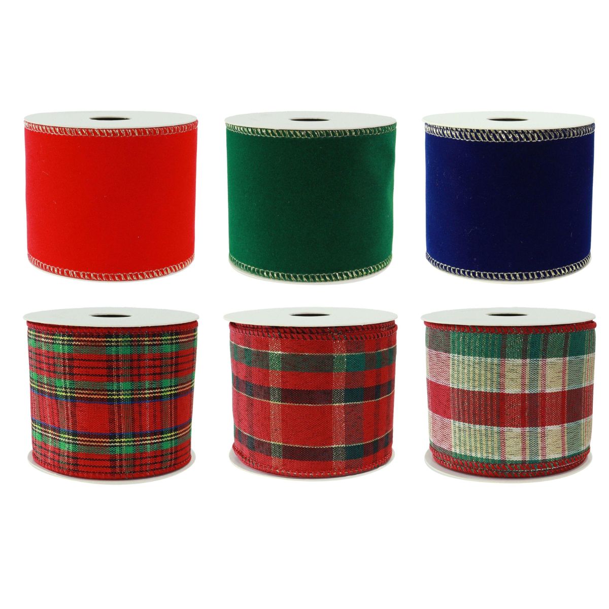 Christmas Ribbon Luxe Tartan 63mm X 2.7m Assorted - affordable Luxe Heritage Christmas decoration NZ
