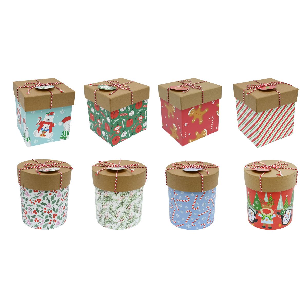 Kraft Gift Box with String Assorted