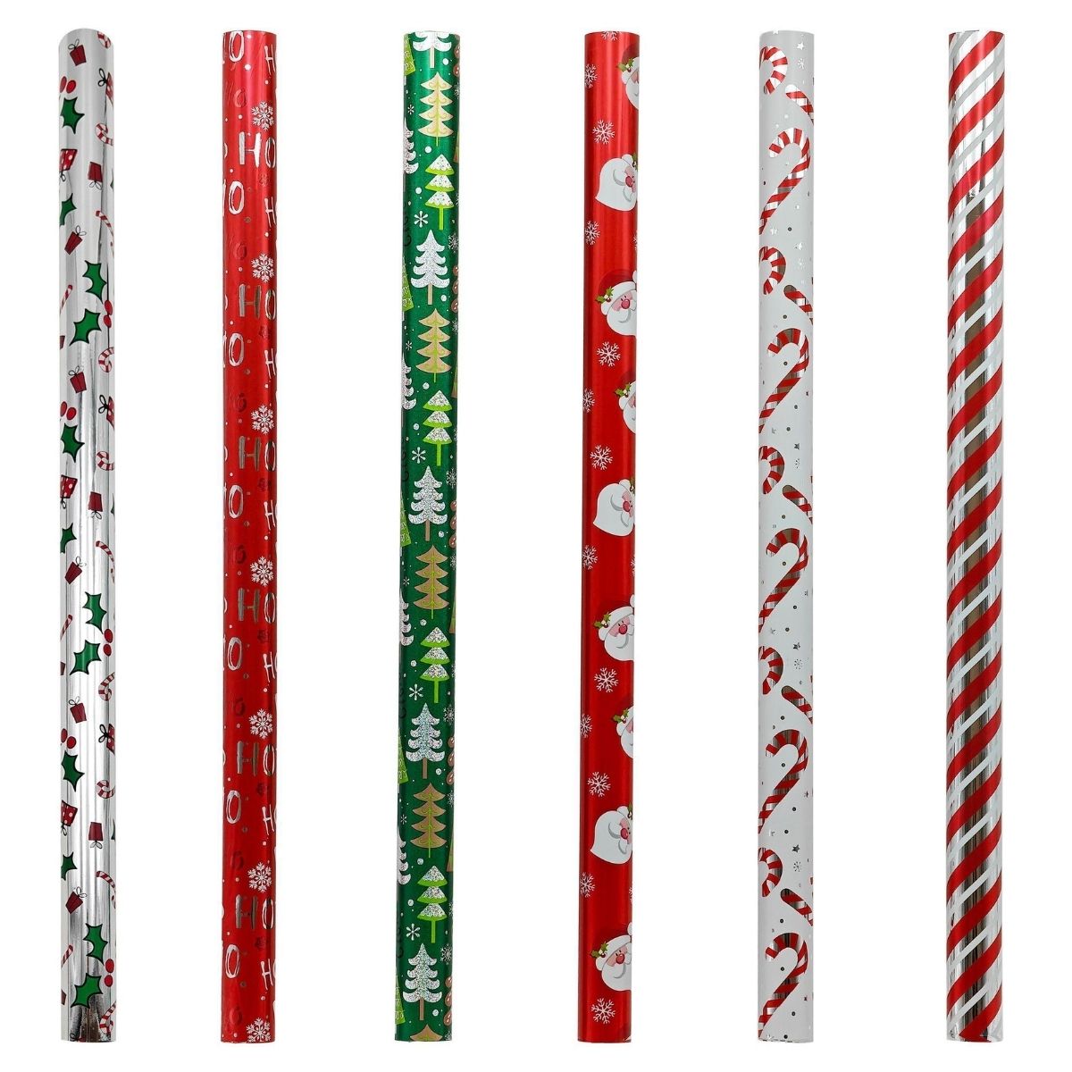 Christmas Wrap Foil Printed 70cm X 5m Assorted - affordable Christmas decoration NZ