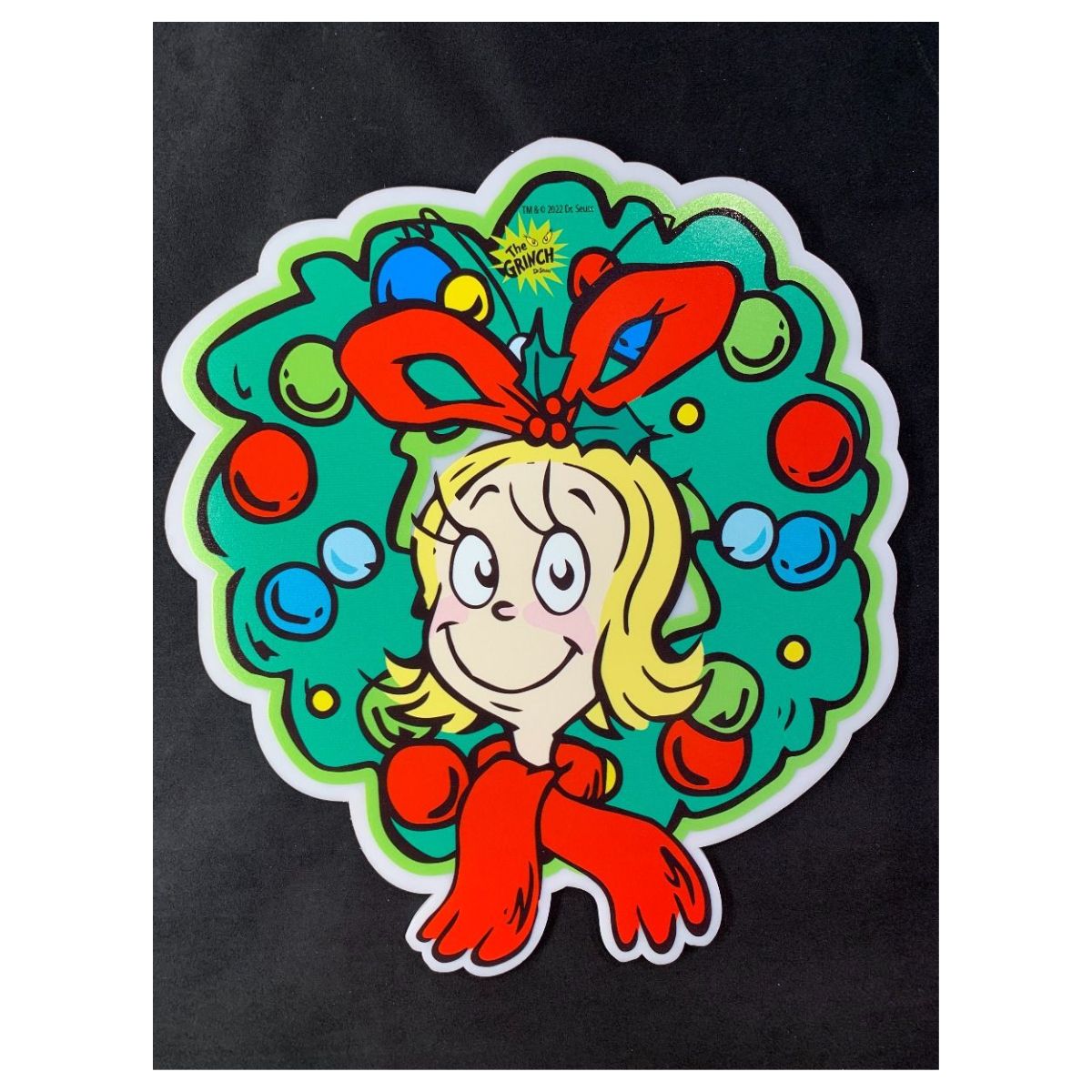 Christmas Dr. Seuss Cindy Lou Wreath Acrylic Indoor Sign 40cm