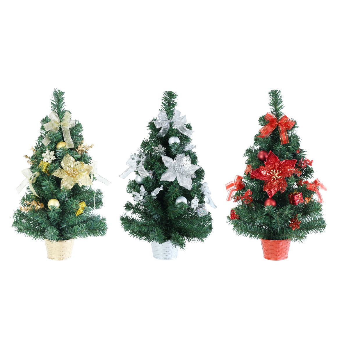 Christmas Potted Tree Flower Decos 60cm Assorted