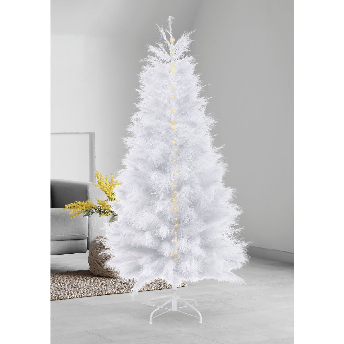 Christmas Faux Pampas Tree White 180cm Pre-Lit