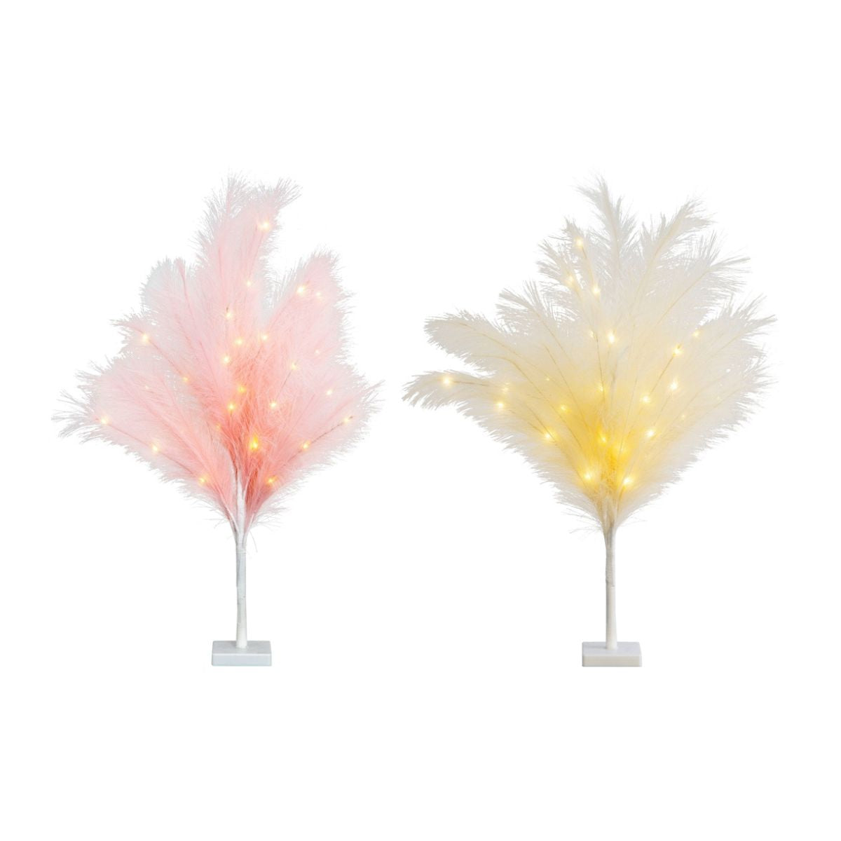 Christmas LED Pampas Tree B/op 80cm Assorted
