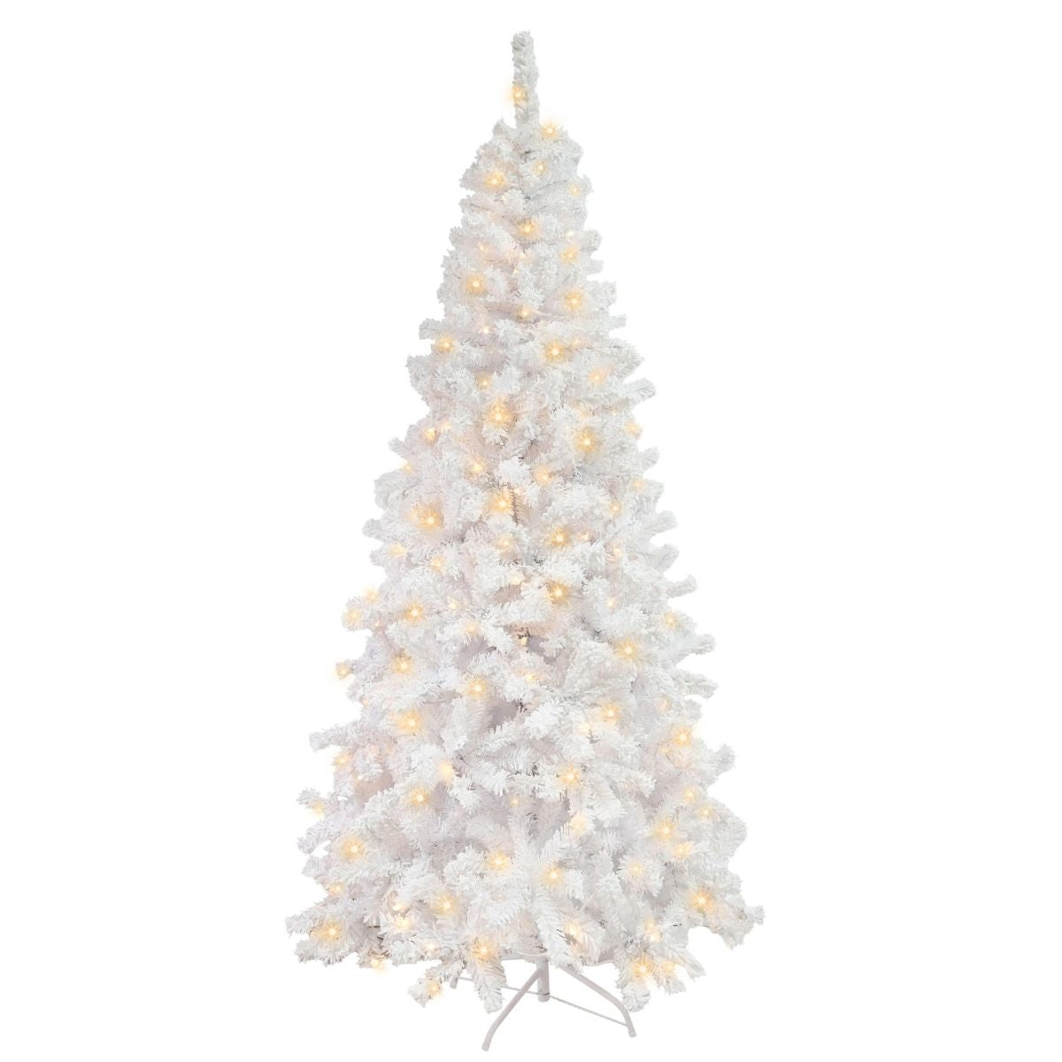 Christmas Flocked White Tree 210cm Pre-Lit - affordable Christmas decoration NZ