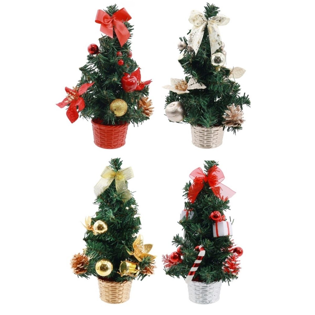 Christmas Table Tree Decorated 26cm Assorted - affordable Christmas decoration NZ