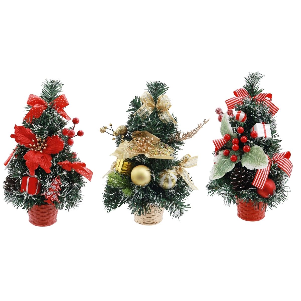 Christmas Table Tree Decorated 30cm Assorted - affordable Christmas decoration NZ